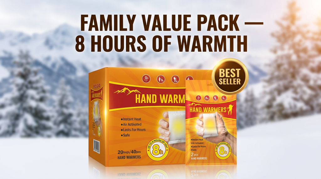 Hand Warmers 2 Pack - Air Activated, Up to 8 Hours of Warmth | Portable Winter Essentials