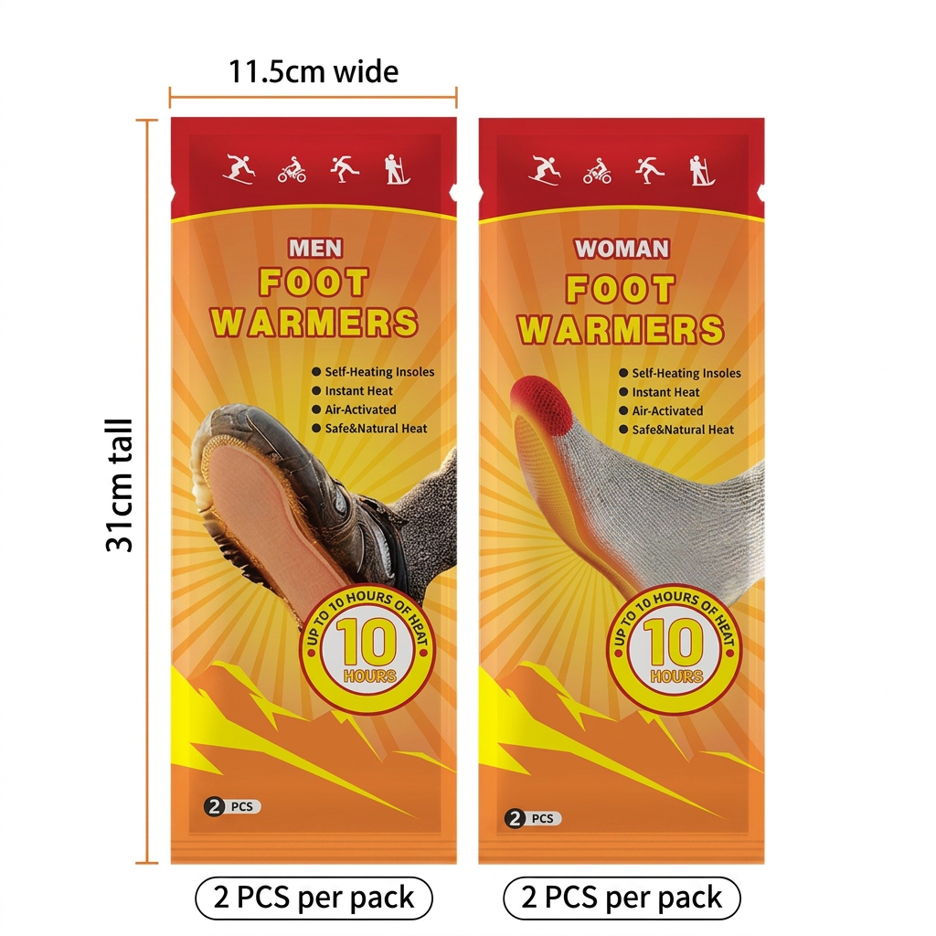 Foot Warmers - Air Activated Instant Heat, Up to 8 Hours of Warmth | Portable Winter Essentials