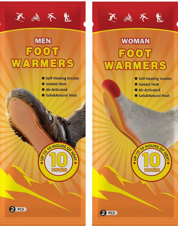 Foot Warmers - Air Activated Instant Heat, Up to 8 Hours of Warmth | Portable Winter Essentials